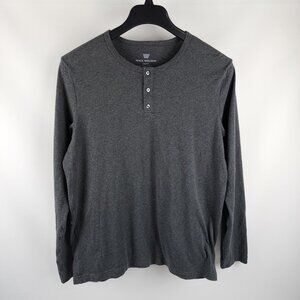 Mack Weldon Shirt Mens Large Charcoal Gray L/S Henley